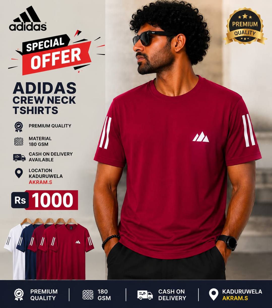 Adidas Crew Neck T-Shirt Available