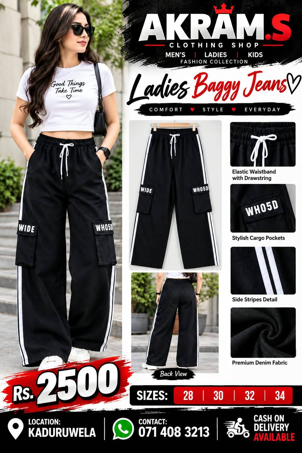 AKRAM.S LADIES BAGGY JEANS