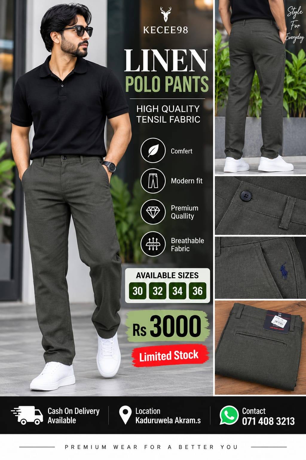 TRENDING LINEN POLO PANTS ON SALE