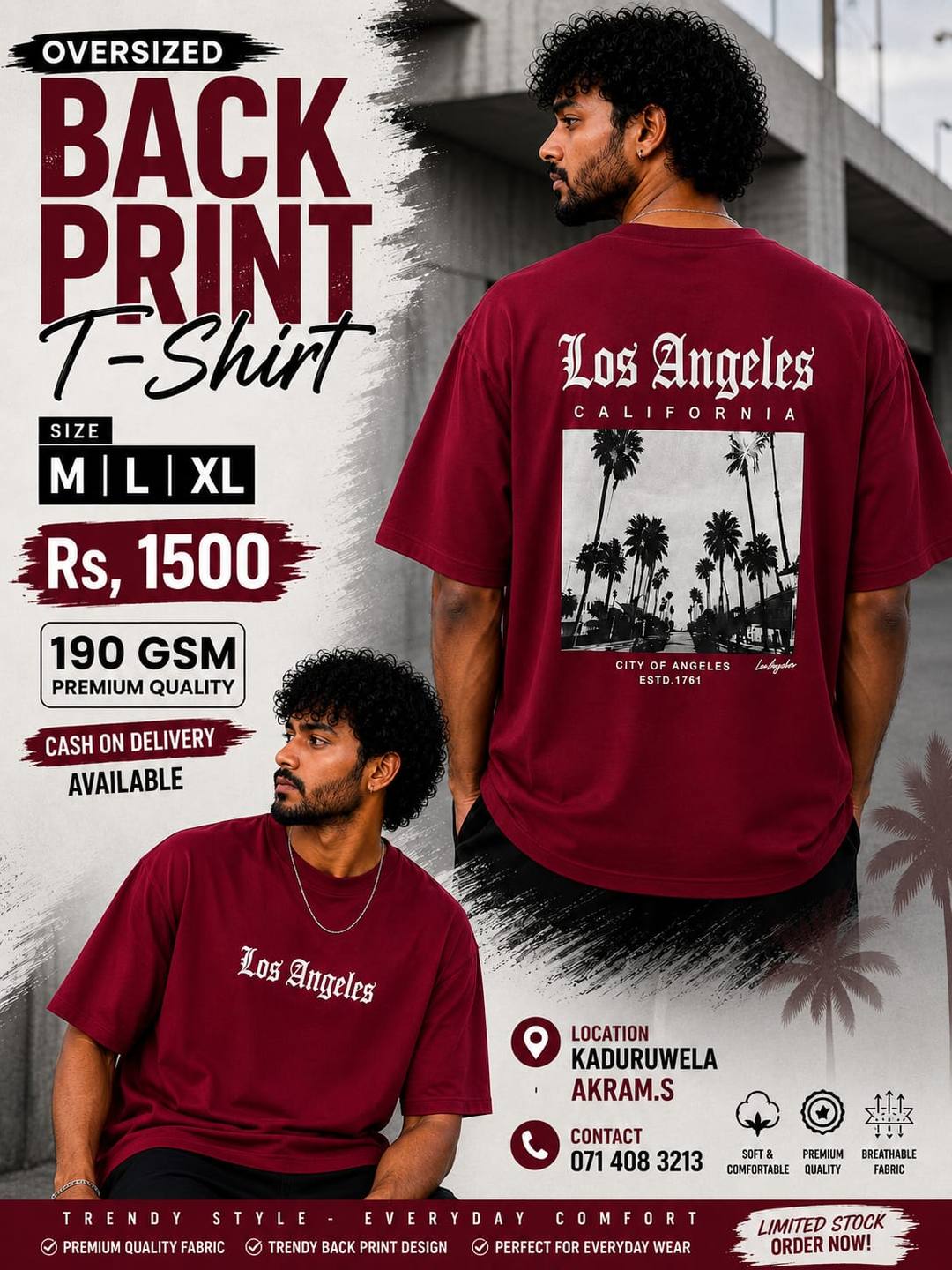 Oversized Back Print T-Shirt