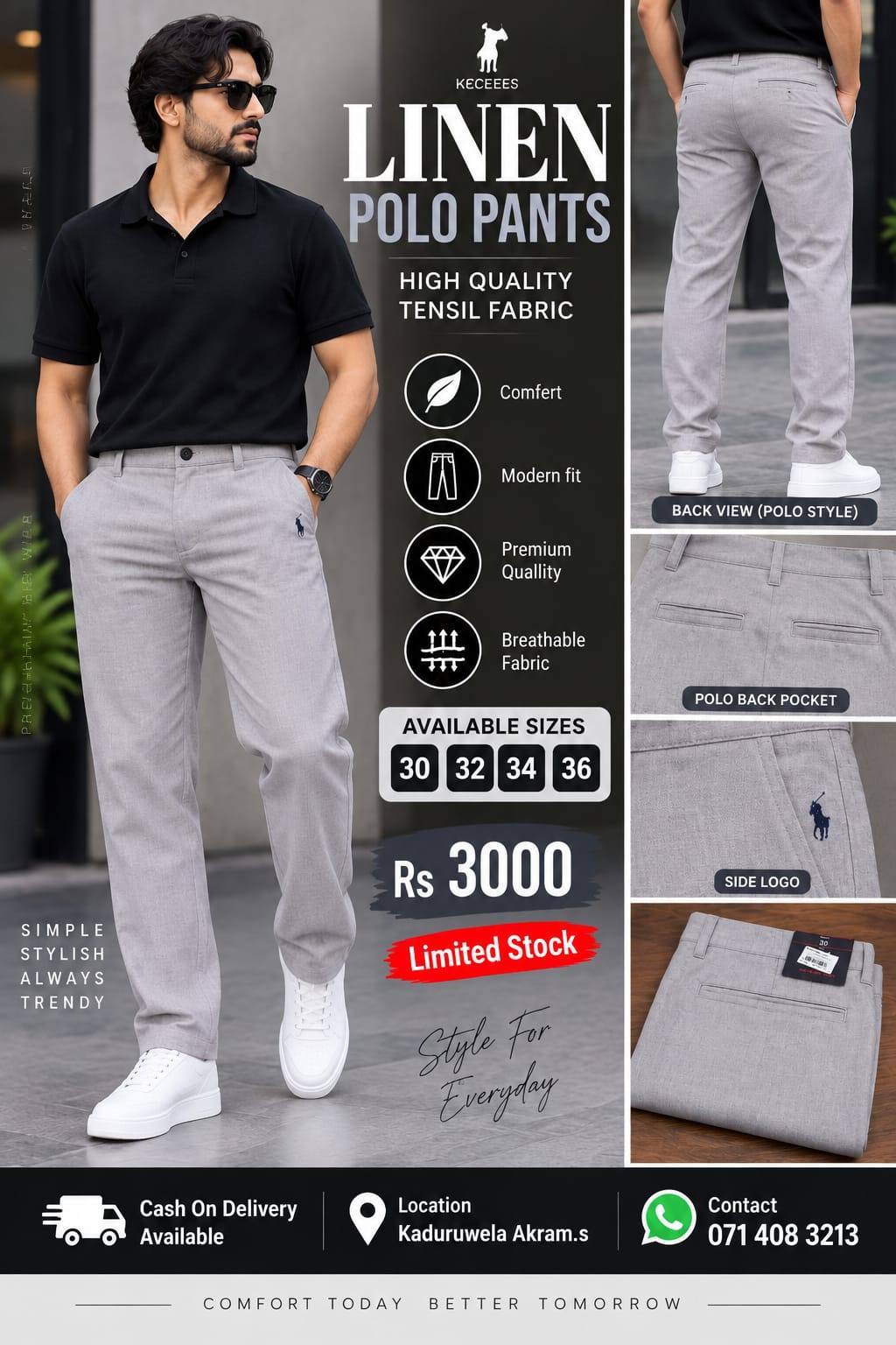 LINEN POLO PANTS AVAILABLE NOW