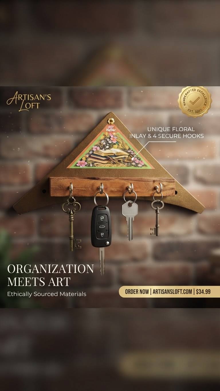 WOODEN KEY HOLDER