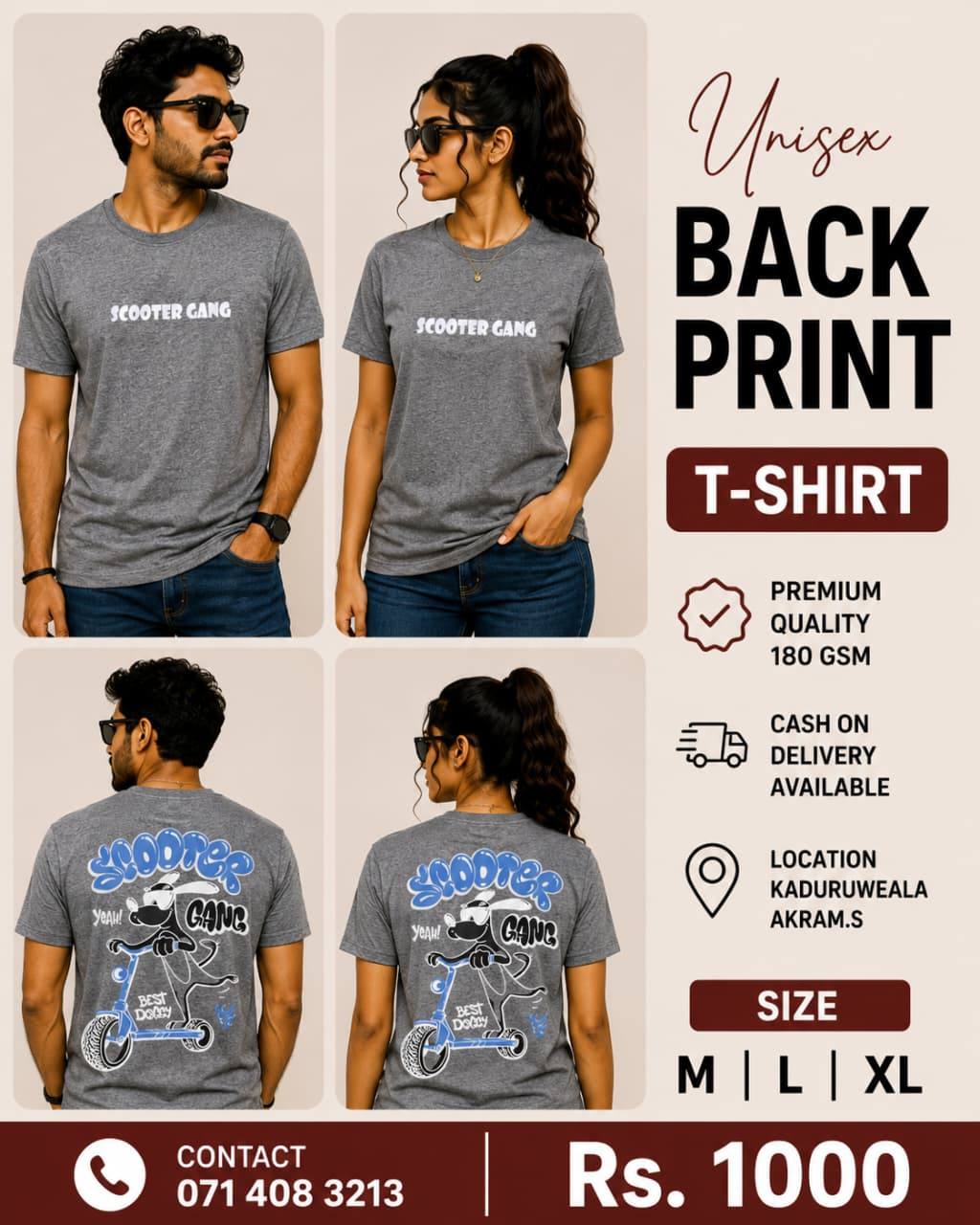 Stylish Back Print T-Shirts Now Available