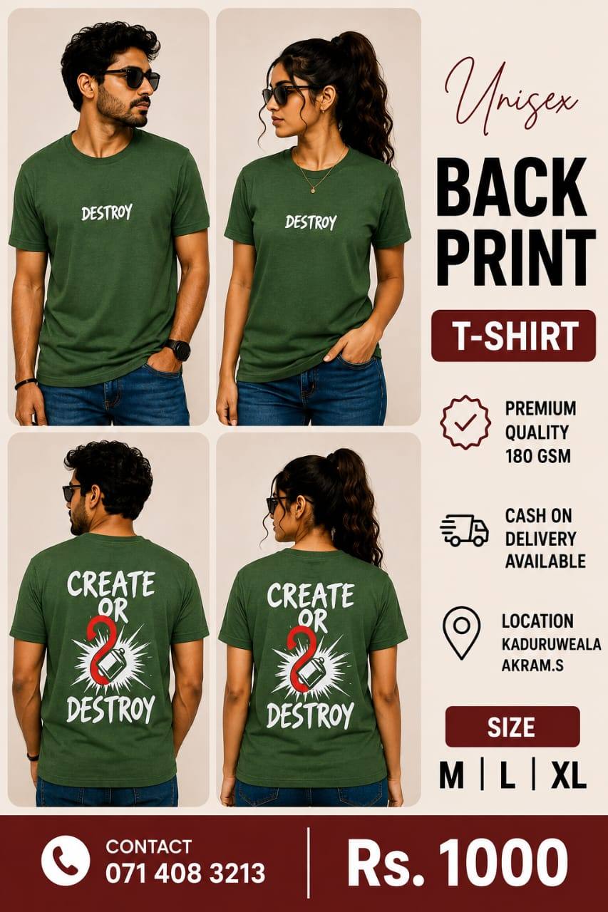 UNISEX BACK PRINT T-SHIRT AVAILABLE FOR SALE
