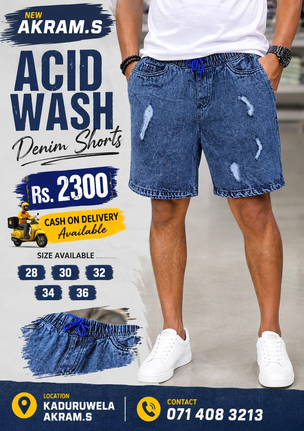 PATCH DENIM SHORTS