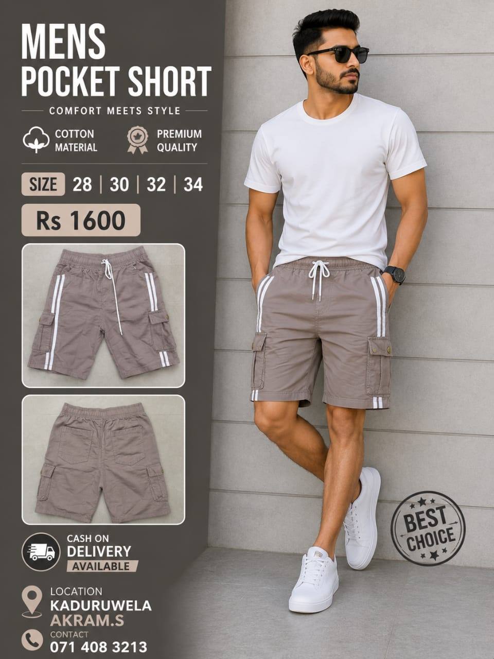 MEN'S POCKET SHORT – PREMIUM COTTON