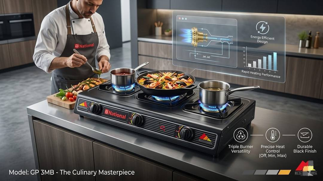 NATIONAL 3 BURNER GAS COOKER FOR SALE