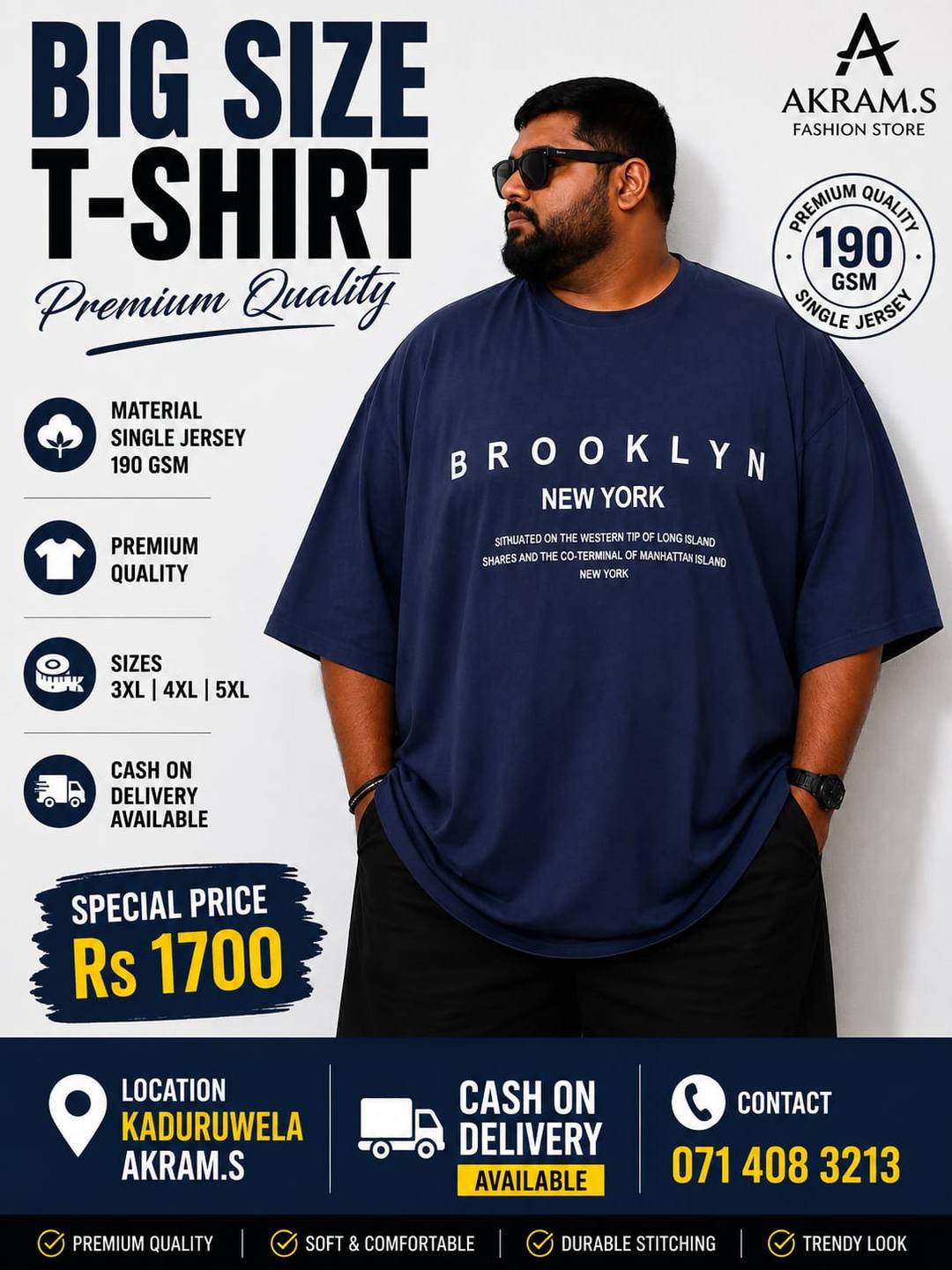 Premium Big Size Tee – 3XL to 5XL