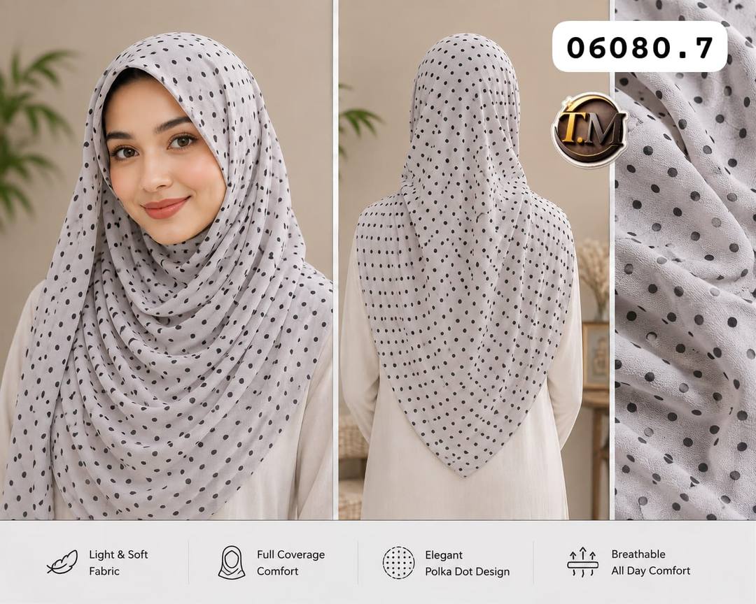 PRINTED POLKA DOTS CHIFFON SHAWLS AVAILABLE FOR SALE