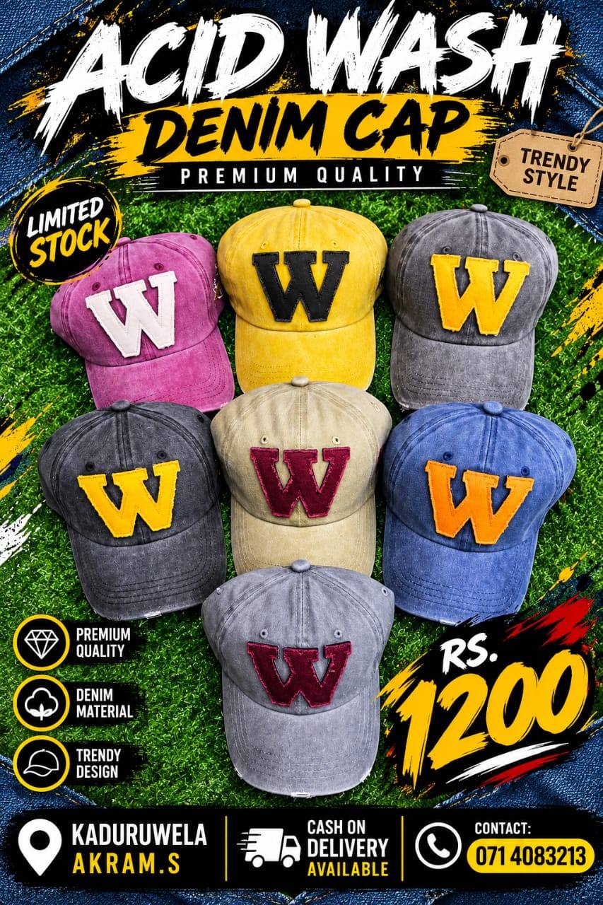 NEW ARRIVAL ACID WASH DENIM CAPS