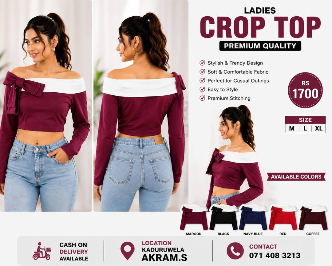 NEW ARRIVAL – LADIES CROP TOP COLLECTION