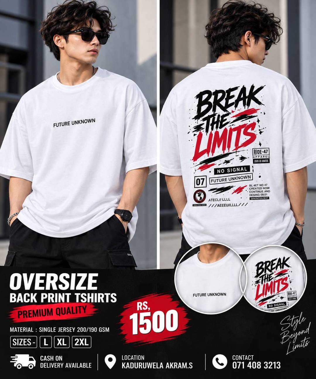 TRENDY OVERSIZE BACK PRINT T-SHIRTS