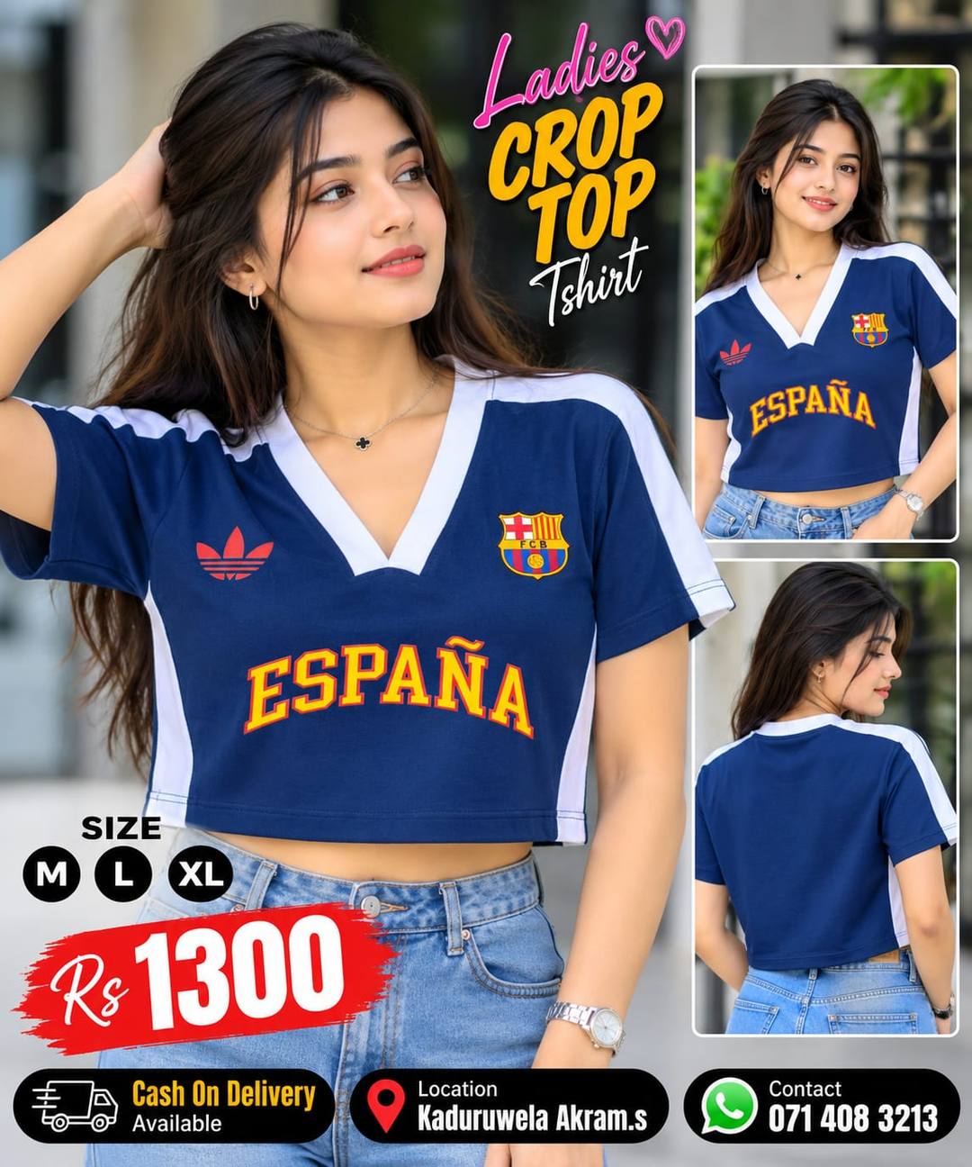 LADIES CROP TOP T-SHIR