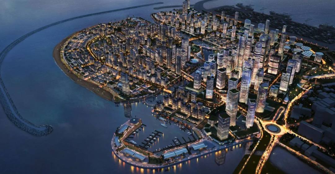 Bird-eye view on Port City Colombo