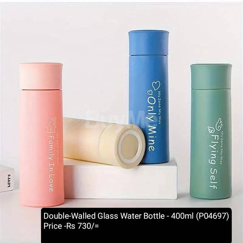 DOUBLE - WALLED GLASS WATER BOTTLE - 400ML