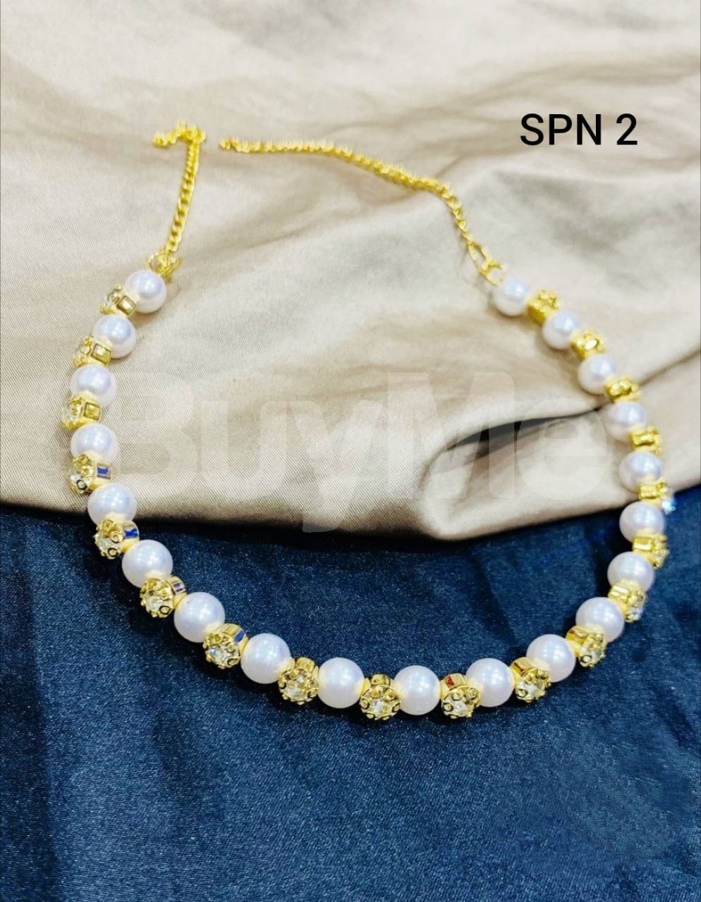 FANCY NECKLACE PREMIUM QUALITY - PEARLS & STONES