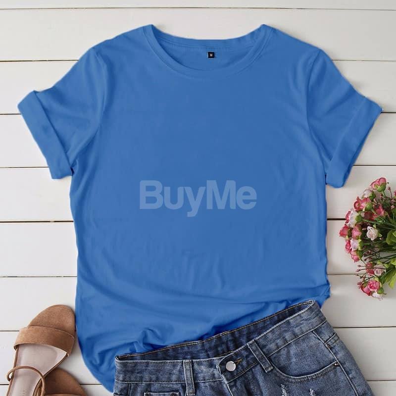 WOMEN'S PLAIN COLOUR T-SHIRT - LIGHT BLUE