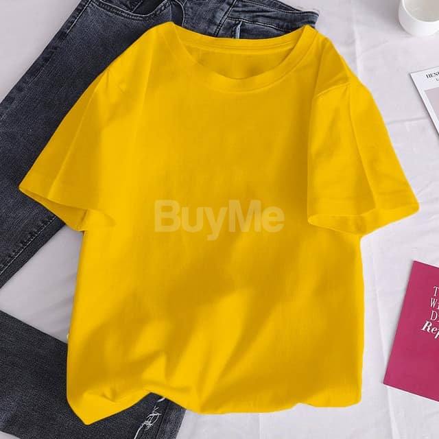 WOMEN'S PLAIN BAGGY TSHIRT - YELLOW
