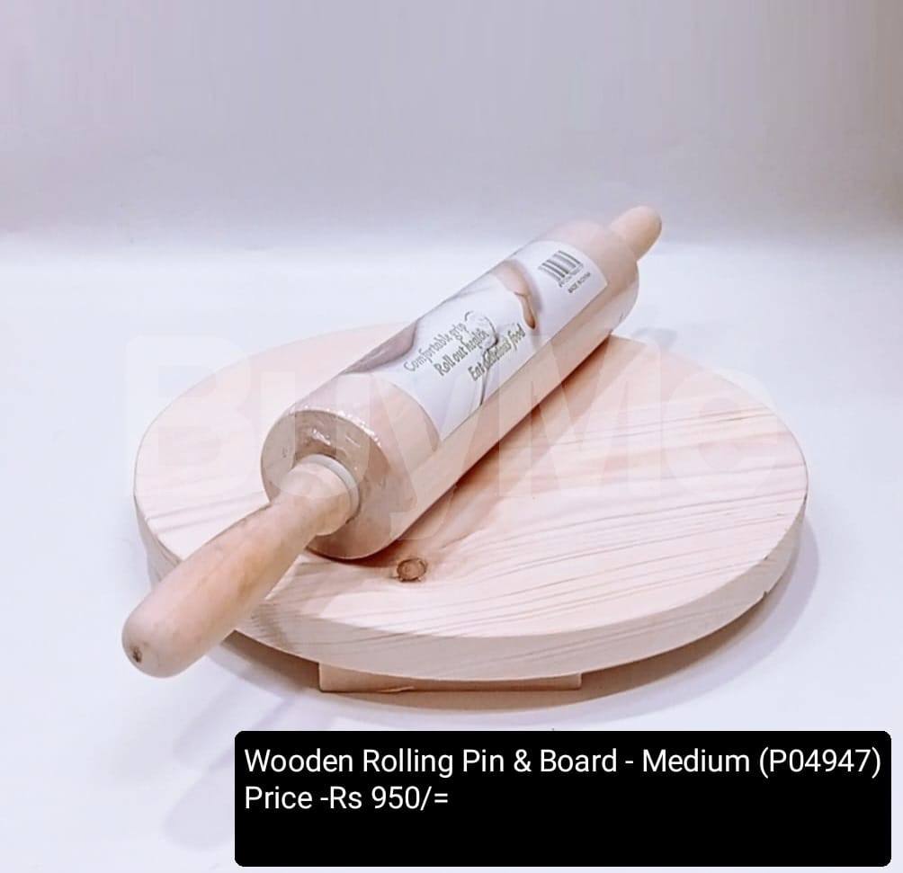 WOODEN ROLLING PIN & BOARD - MEDIUM