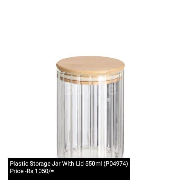PLASTIC STORAGE JAR WITH LID - 500ML