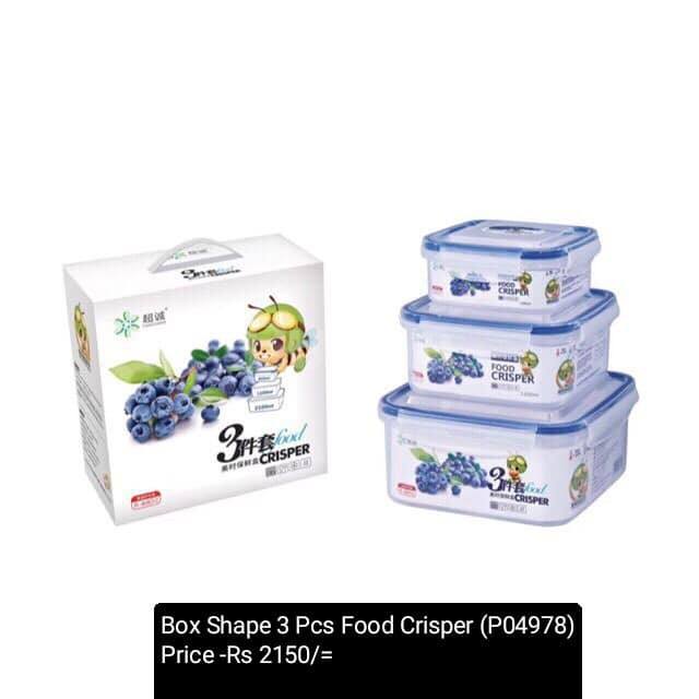 BOX SHAPE 3 PCS FOOD CRISPER