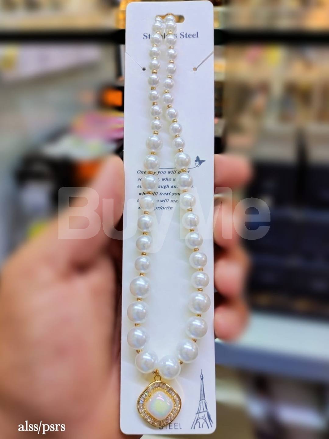 KOREAN STYLE PEARL NECKLACE - WHITE