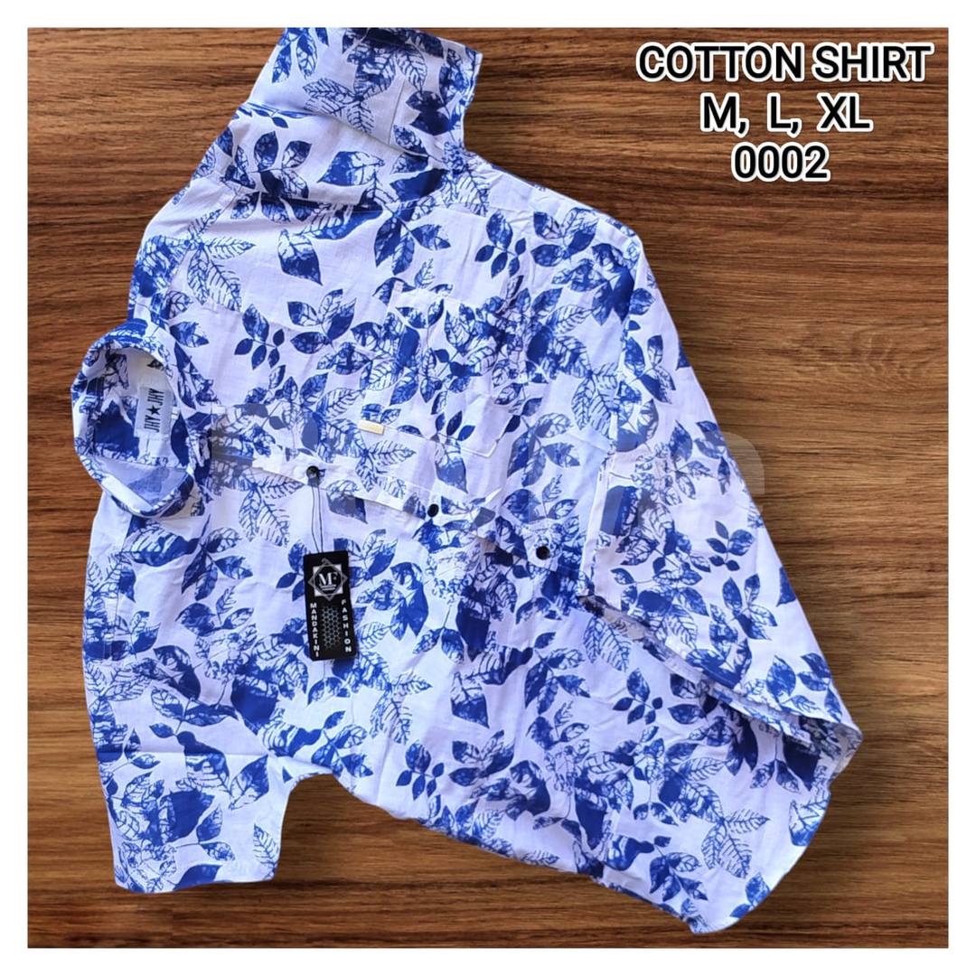 COTTON SHIRT - WHITE & BLUE