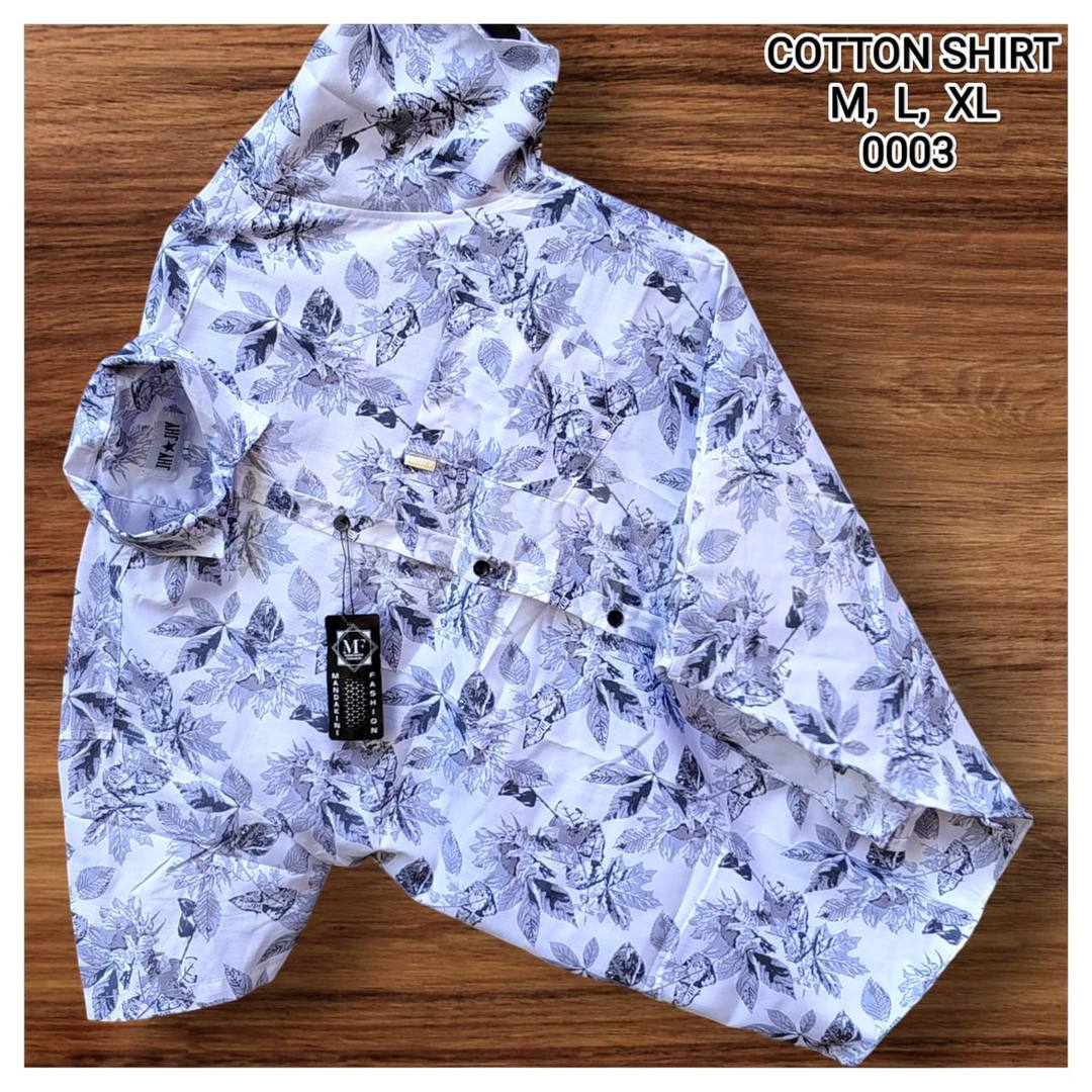COTTON SHIRT - WHITE & GREY