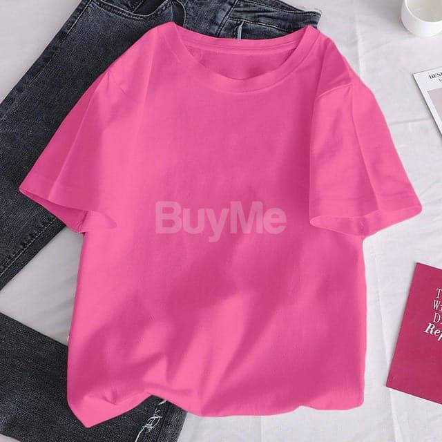 UNISEX PLAIN BAGGY PINK TSHIRT