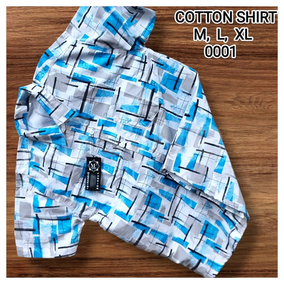 COTTON SHIRT - WHITE MIX BLUE