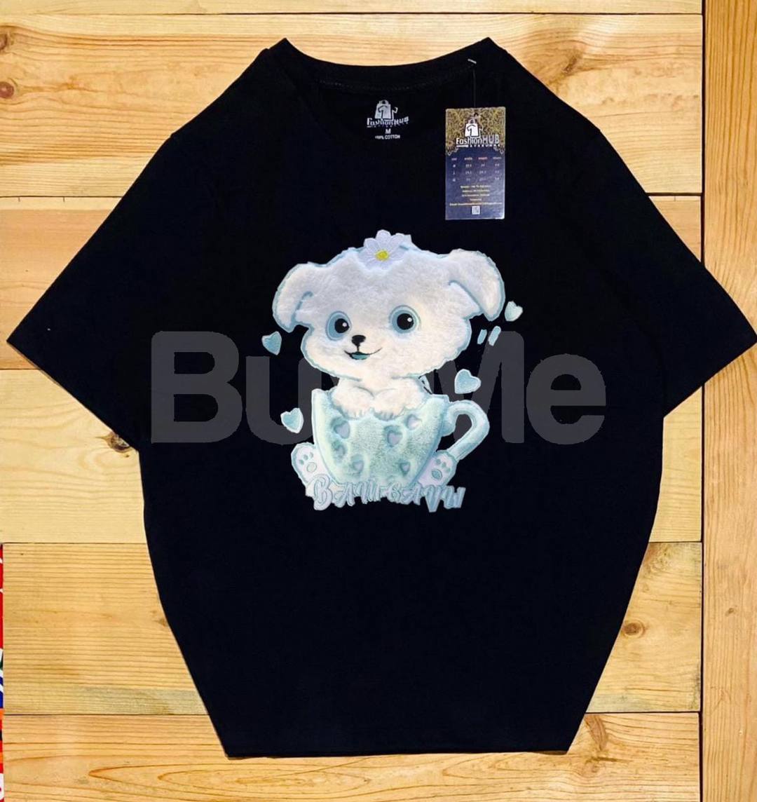 LADIES BAGGY T SHIRT - BLACK