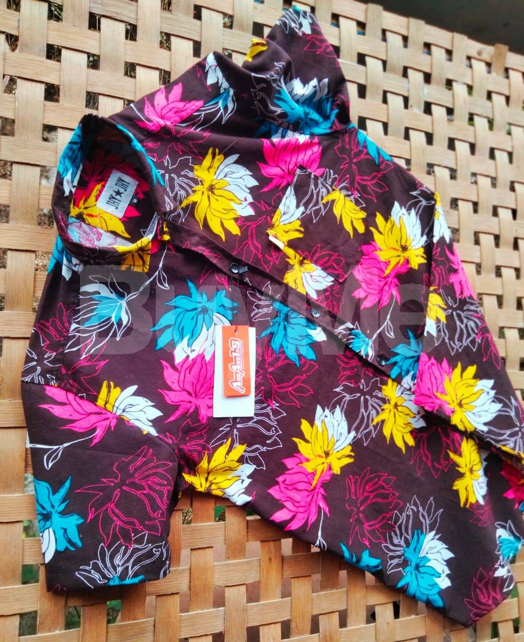 MAROON MIX HAWAI SHIRT