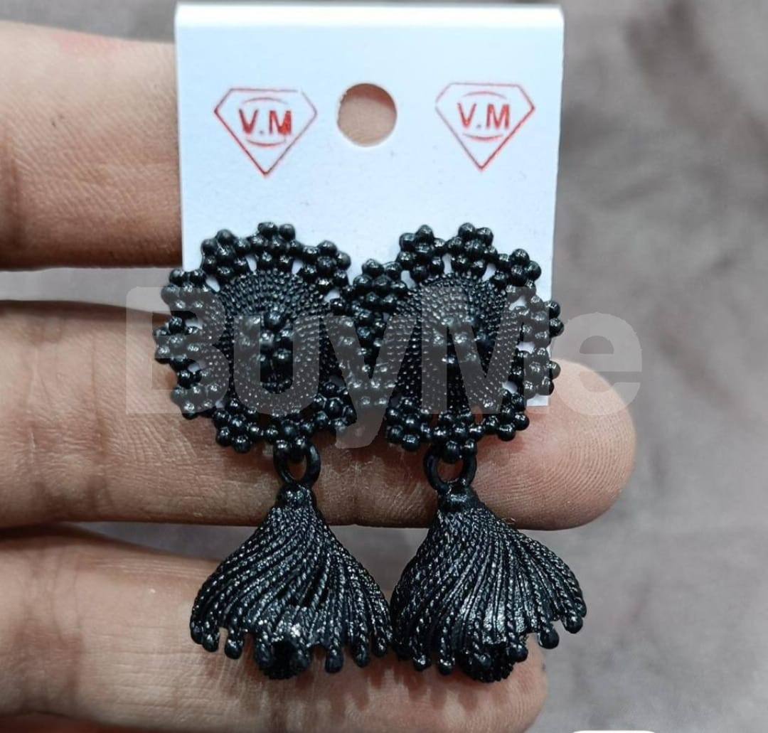 JUMKI EARRINGS - BLACK
