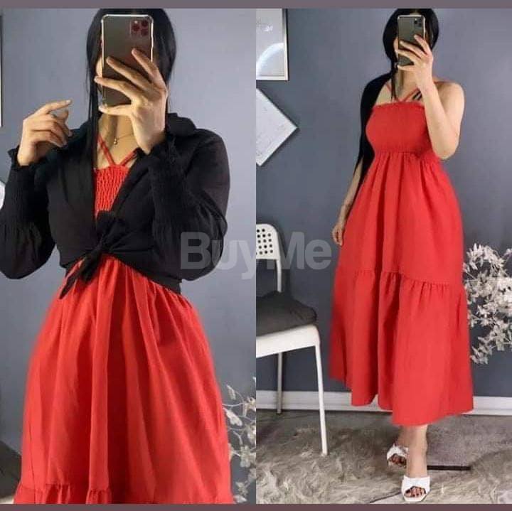 COAT WITH FROCK - RED