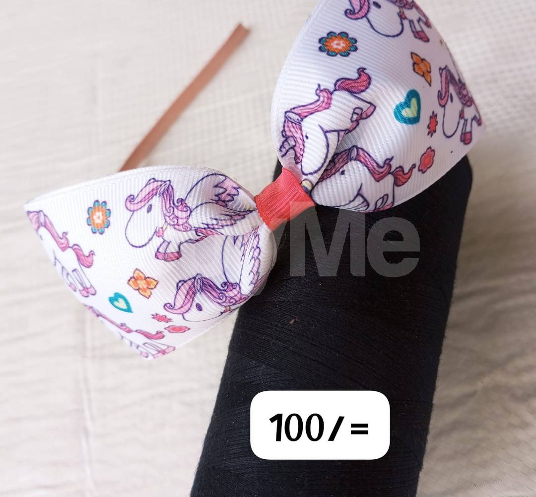 RIBBON BOW WHITE COLOR DESIGN HAIRBAND