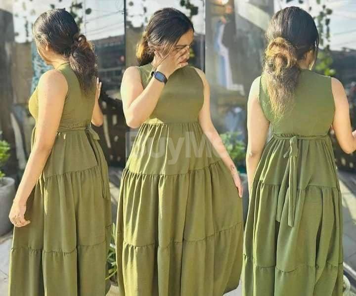 CASUAL FROCK - OLIVE GREEN