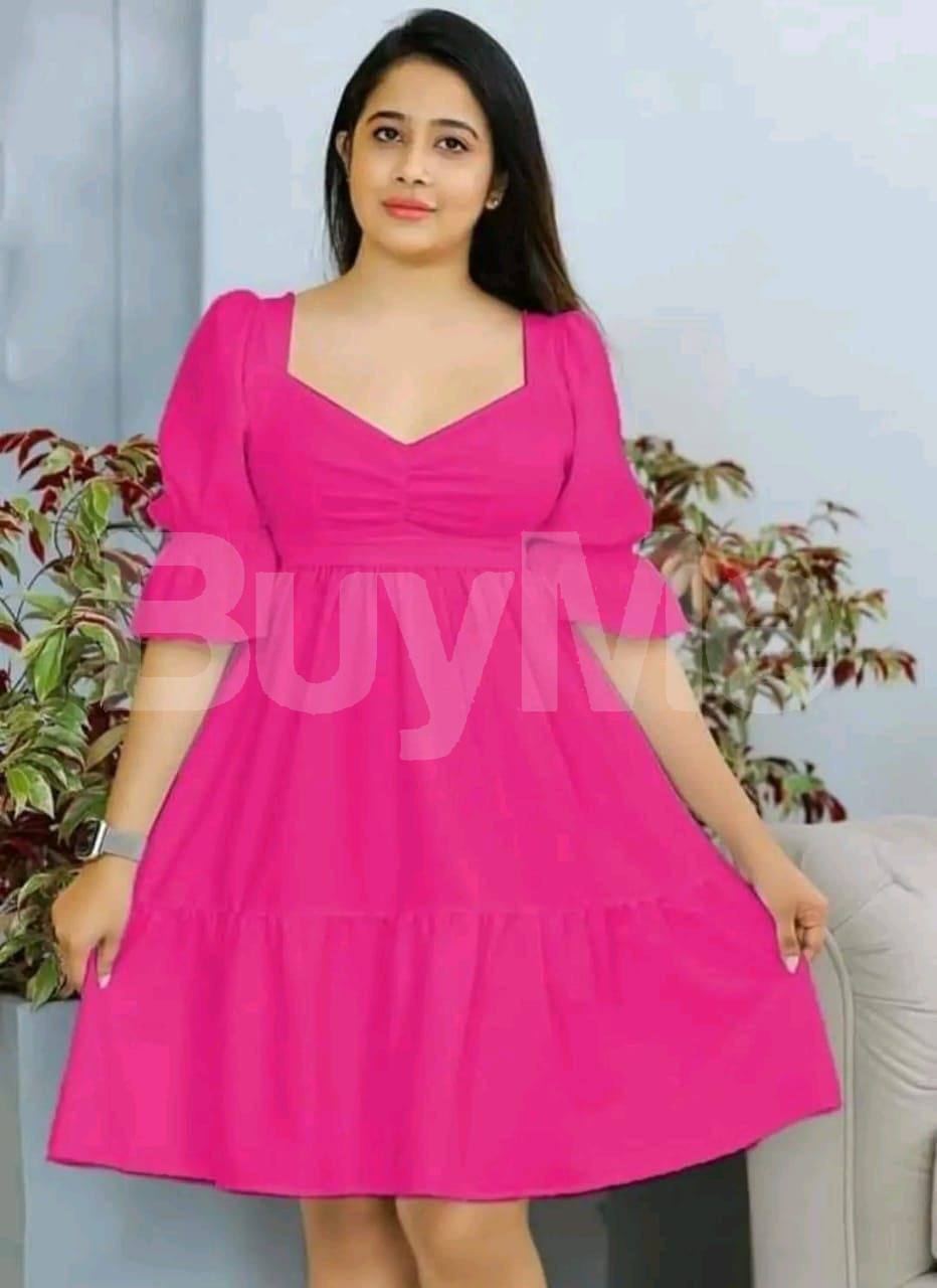 CASUAL WOMEN'S FROCK - DARK PINK