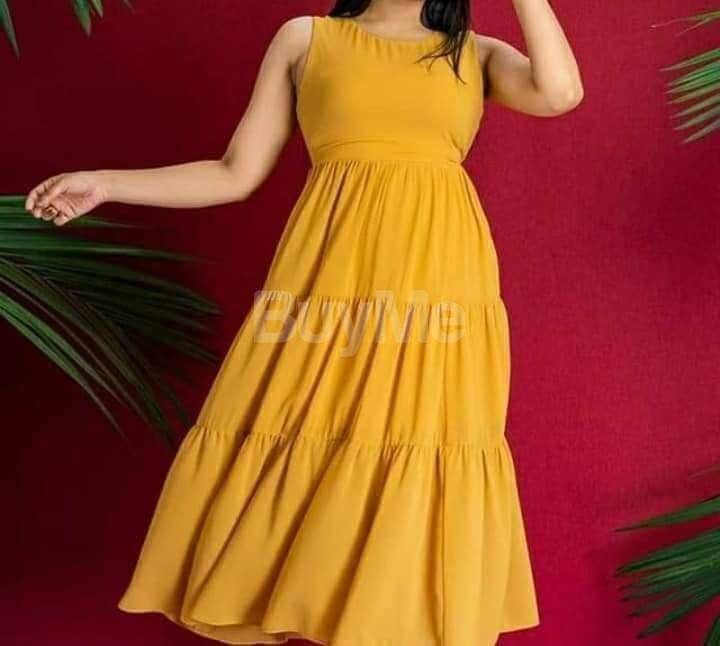 LADIES YELLOW LONG FROCK