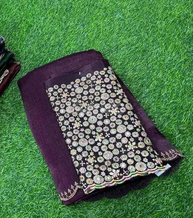 LADIES PARTY-WEAR SAREE - PURPLE