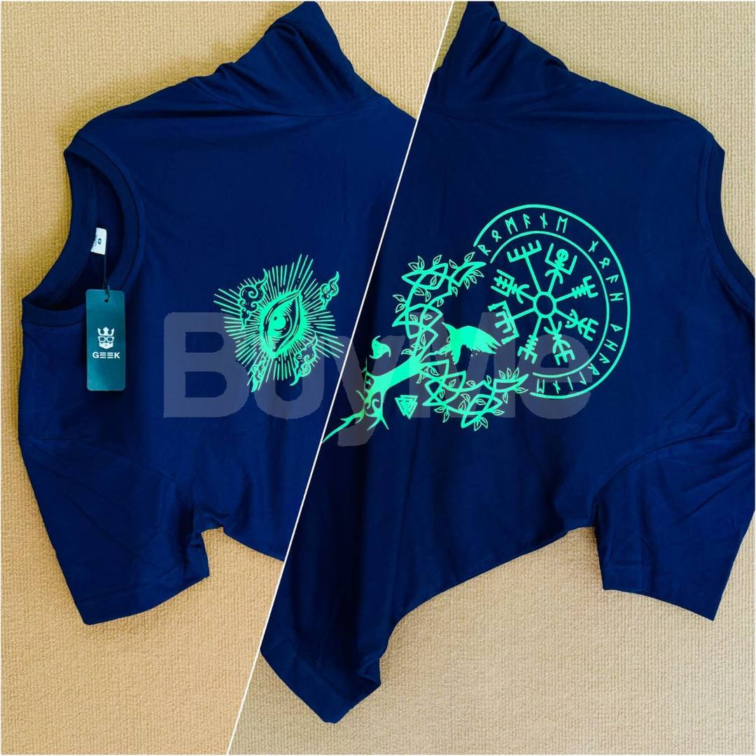 FRONT & BACK PRINT TSHIRT - DARK BLUE
