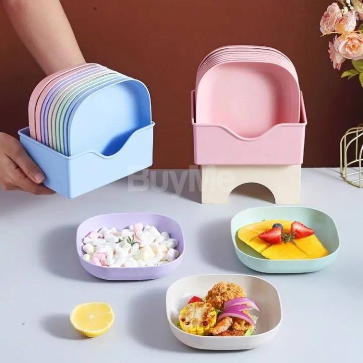 10 PCS PLASTIC SERVING PLATES