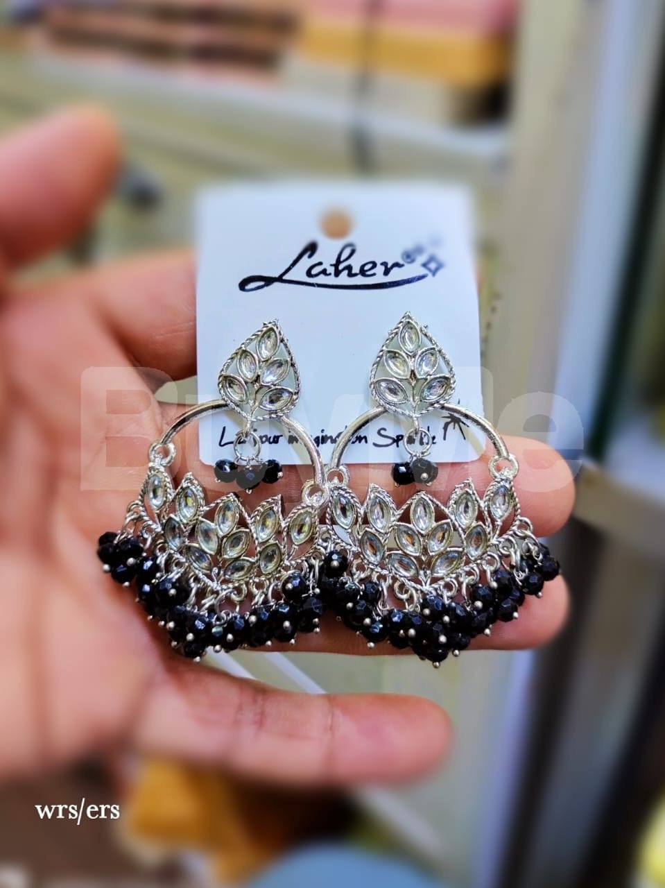 PARTY-WEAR EARRINGS - BLACK