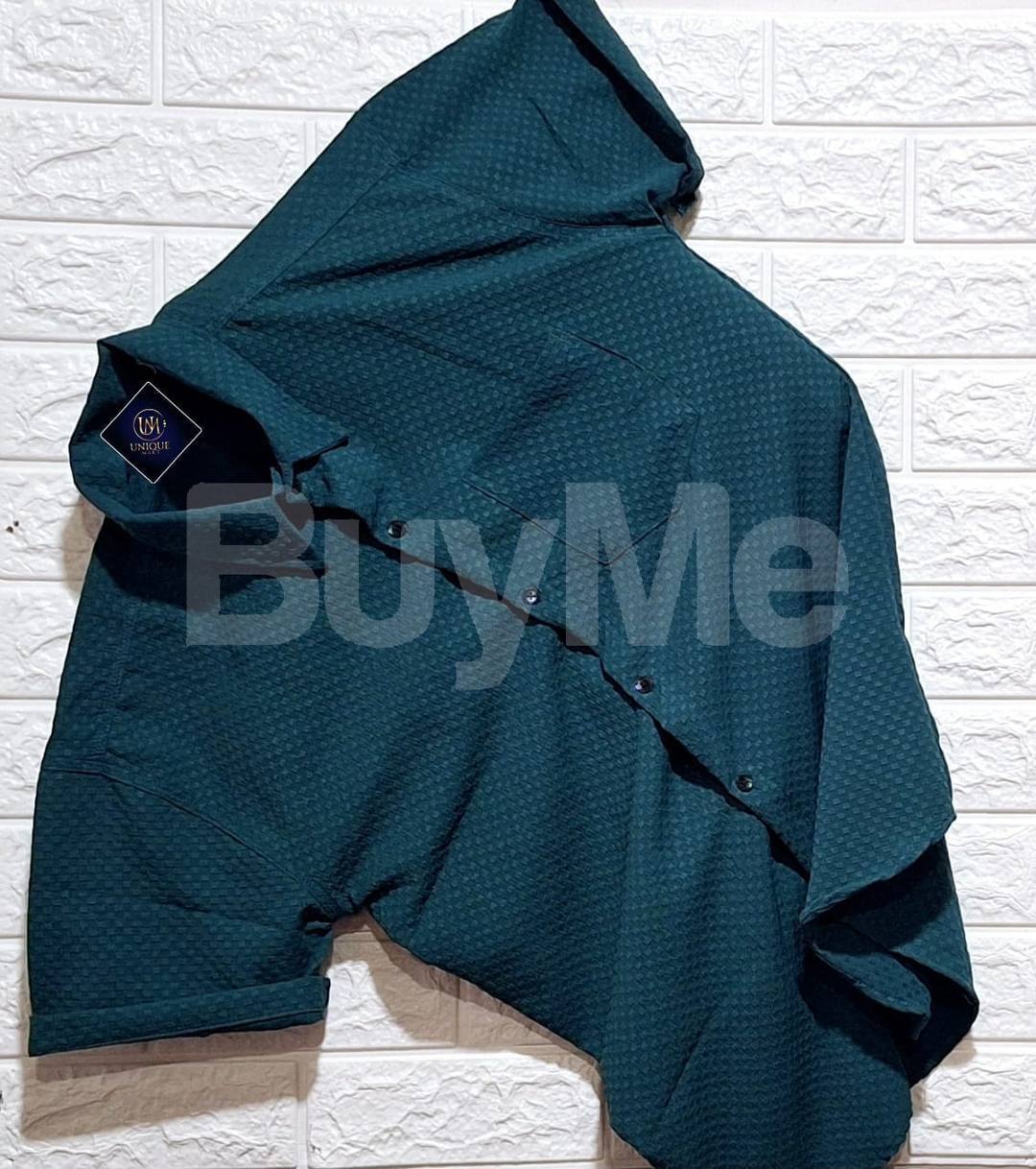 MENS POPCORN SHIRT - PEACOCK GREEN