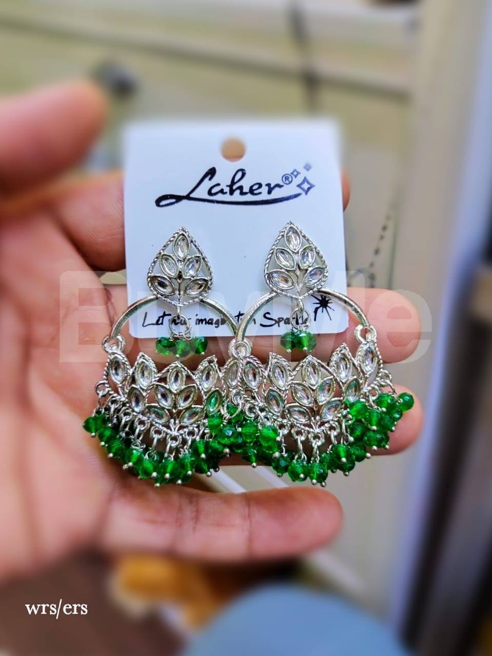 PARTY-WEAR EARRINGS - GREEN