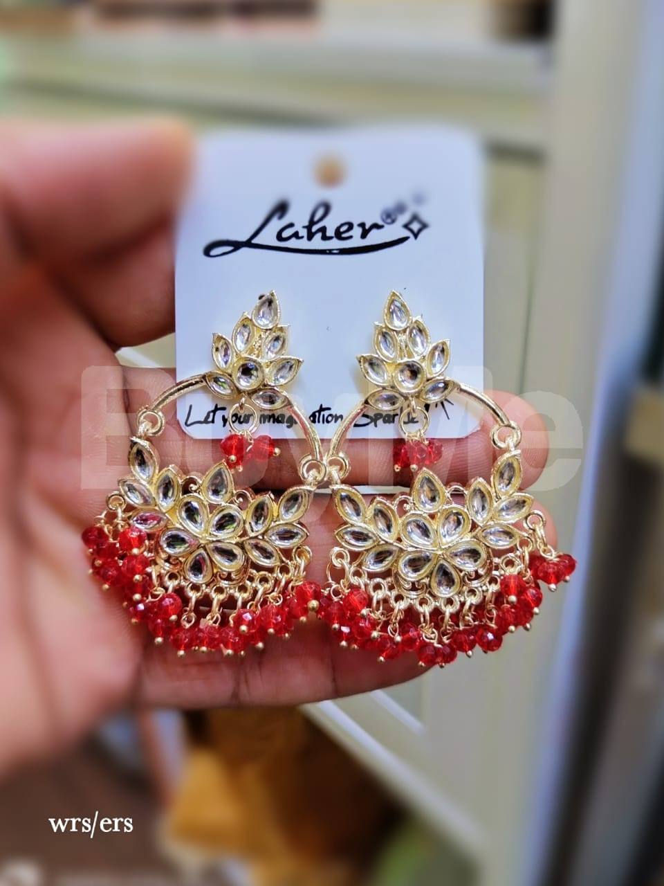 PARTY-WEAR EARRINGS - RED