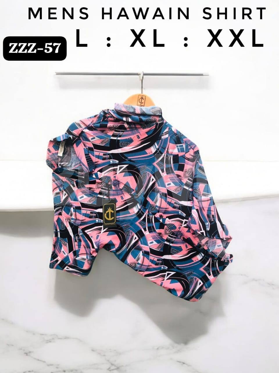 HAWAIN SHIRT PRINTED - PINK & BLUE