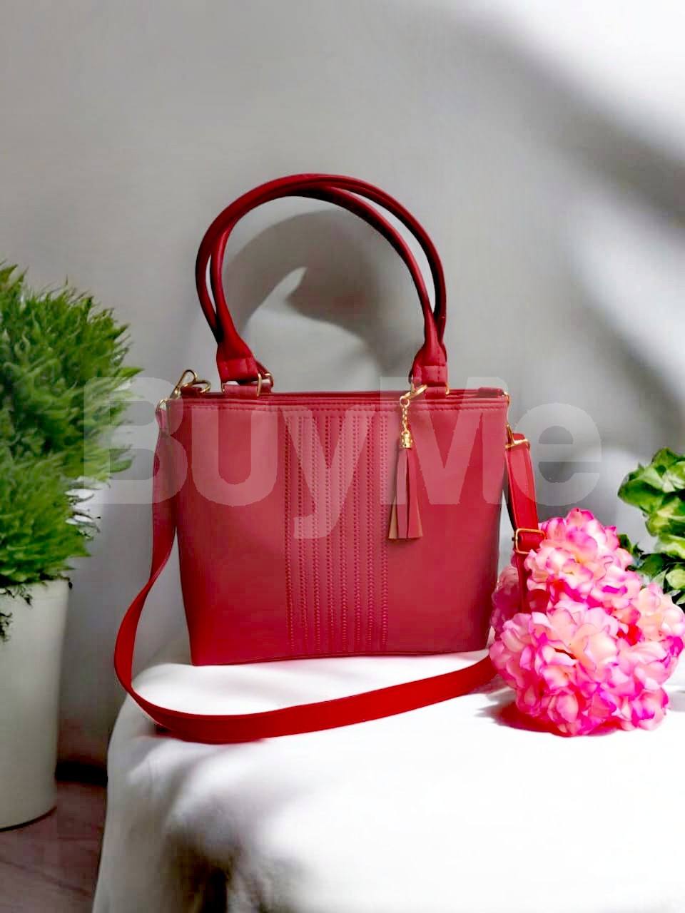 RED HANDBAG DESIGN FOR LADIES