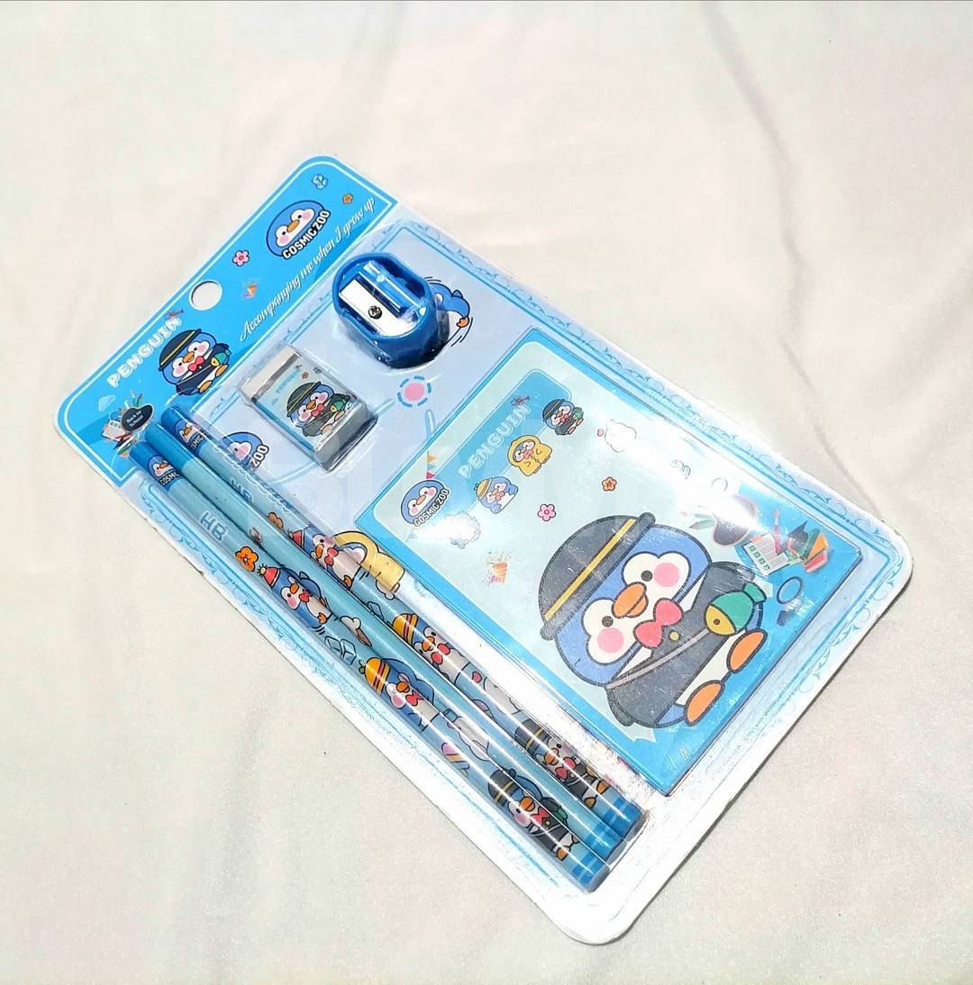 STATIONERY SET 6-IN-1 - PENGUIN THEME