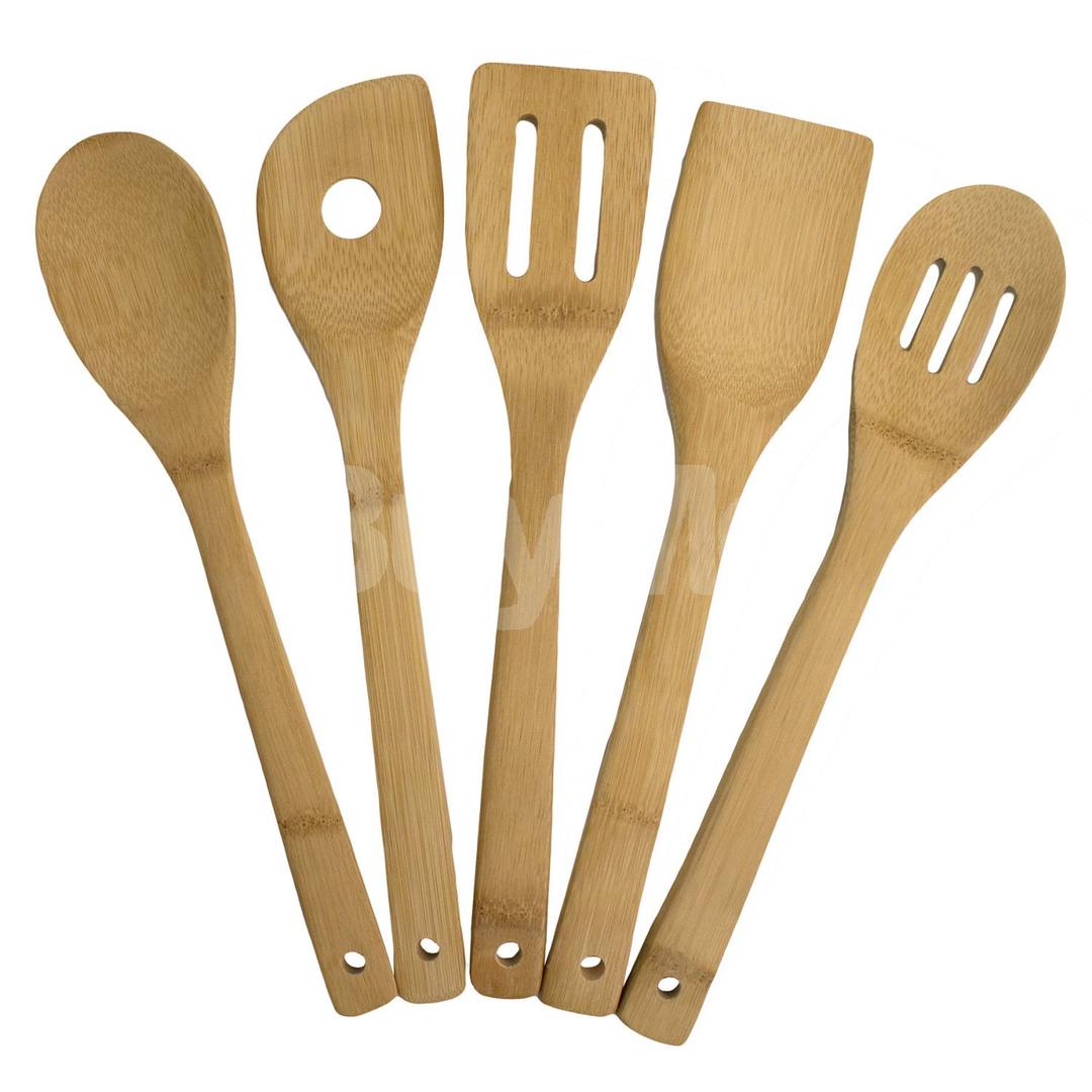 BAMBOO 5 PIECE COOKING UTENSIL SET