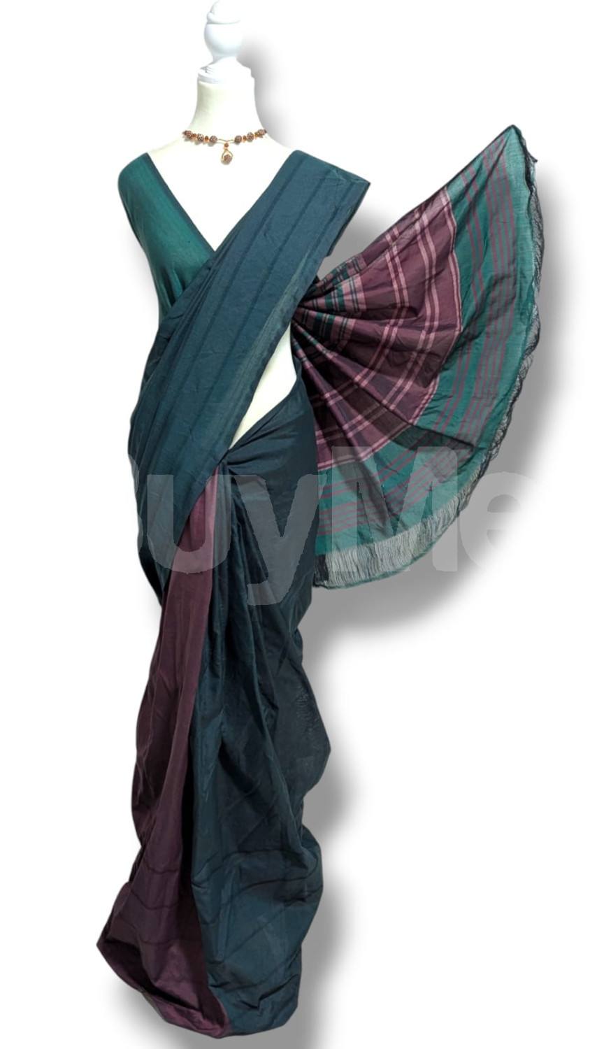 COTTON POLYESTER MIXED HANDLOOM SAREE